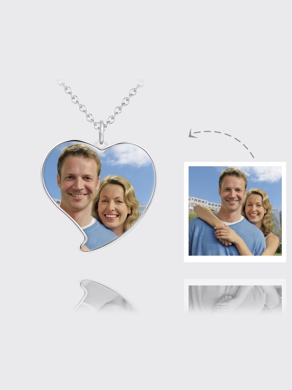 UnusualStandout #21 Personalized Photo Irregular Heart Necklace