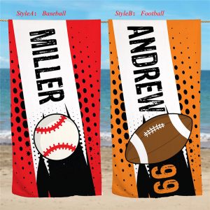 UnusualStandout #213 Personalized Sports Ball Beach Towel