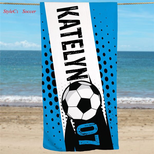 UnusualStandout #213 Personalized Sports Ball Beach Towel