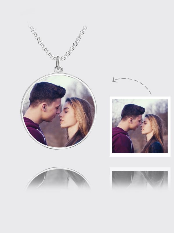 UnusualStandout #22 Personalized Color Photo Round Necklace