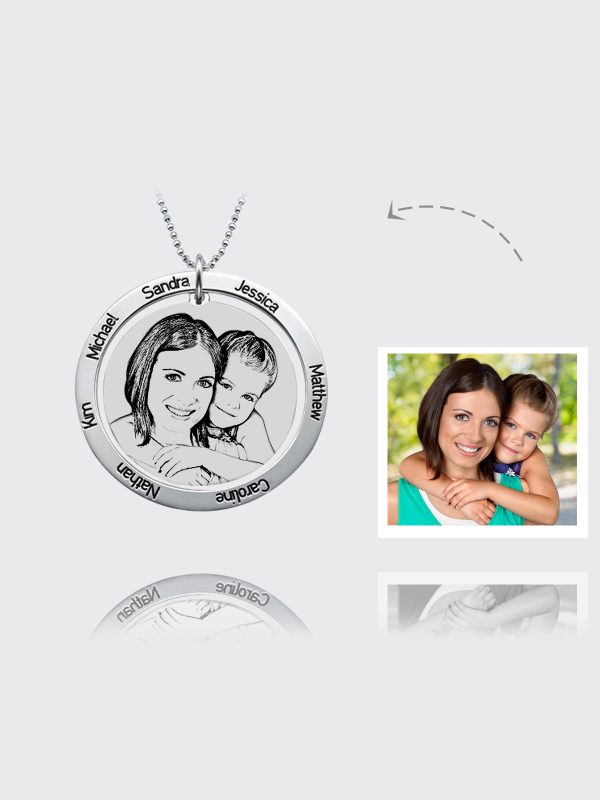 UnusualStandout #23 Personalized Photo Mothers Necklace 925 Silver