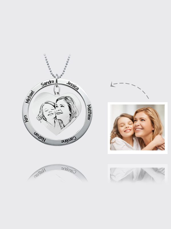 UnusualStandout #24 Personalized Photo Mothers Heart Necklace