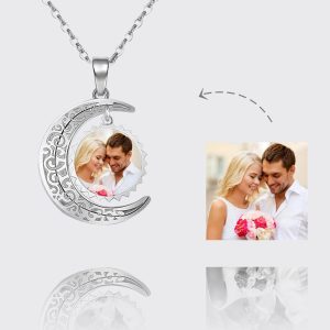 UnusualStandout #26 Personalized Photo Necklace Sun & Moon