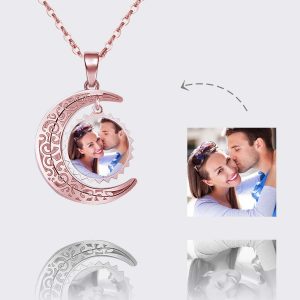 UnusualStandout #26 Personalized Photo Necklace Sun & Moon