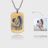 UnusualStandout #29 Personalized Photo Necklace Titanium Steel with Gold