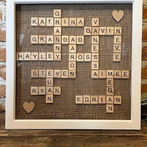 UnusualStandout #3 Personalised Family Scrabble Art Frame, Family Gift, New Home Gift, Scrabble Art, Scrabble Family