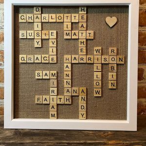 UnusualStandout #3 Personalised Family Scrabble Art Frame, Family Gift, New Home Gift, Scrabble Art, Scrabble Family