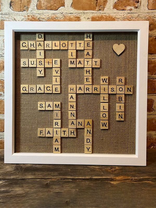 UnusualStandout #3 Personalised Family Scrabble Art Frame, Family Gift, New Home Gift, Scrabble Art, Scrabble Family