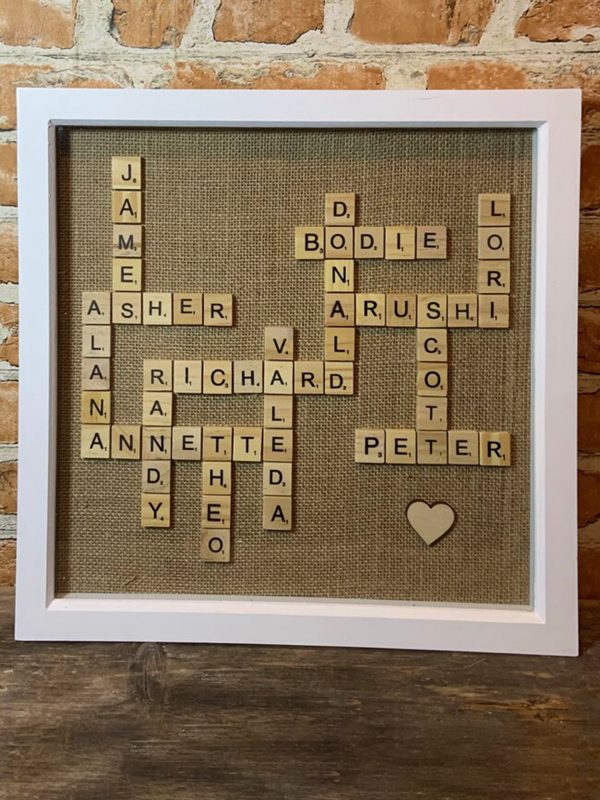 UnusualStandout #3 Personalised Family Scrabble Art Frame, Family Gift, New Home Gift, Scrabble Art, Scrabble Family