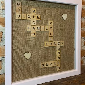 UnusualStandout #3 Personalised Family Scrabble Art Frame, Family Gift, New Home Gift, Scrabble Art, Scrabble Family