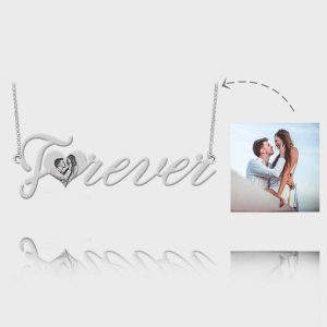 UnusualStandout #31 Personalized Photo "Forever" Necklace 925 Silver