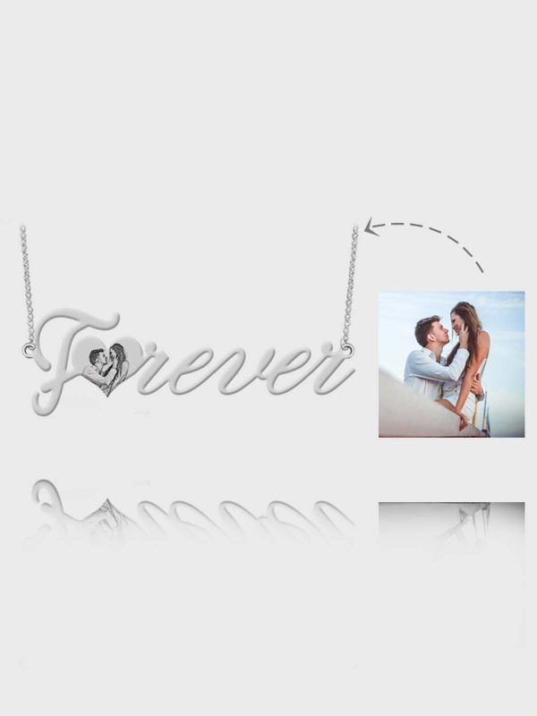 UnusualStandout #31 Personalized Photo "Forever" Necklace 925 Silver