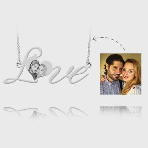 UnusualStandout #32 Personalized Photo Love-Heart Necklace 925 Silver