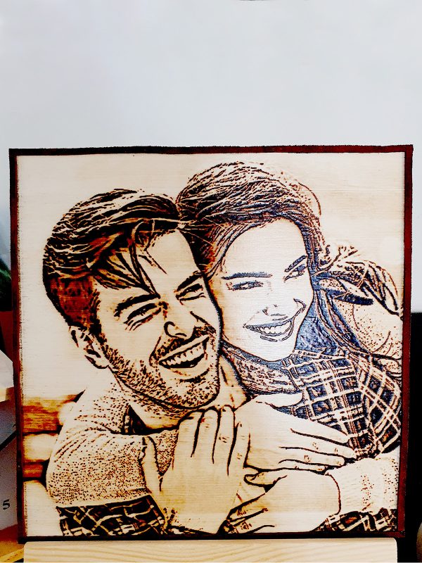 UnusualStandout #32 Personalized Wood Burned Photo