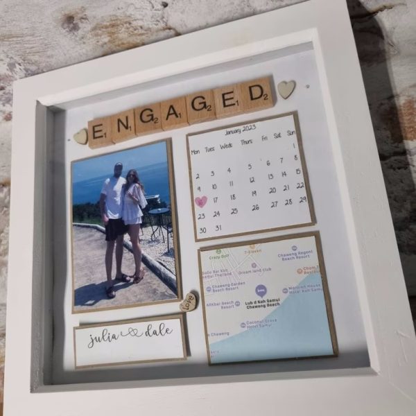 UnusualStandout #33 Personalised Anniversary Gift Photo Frame with Location