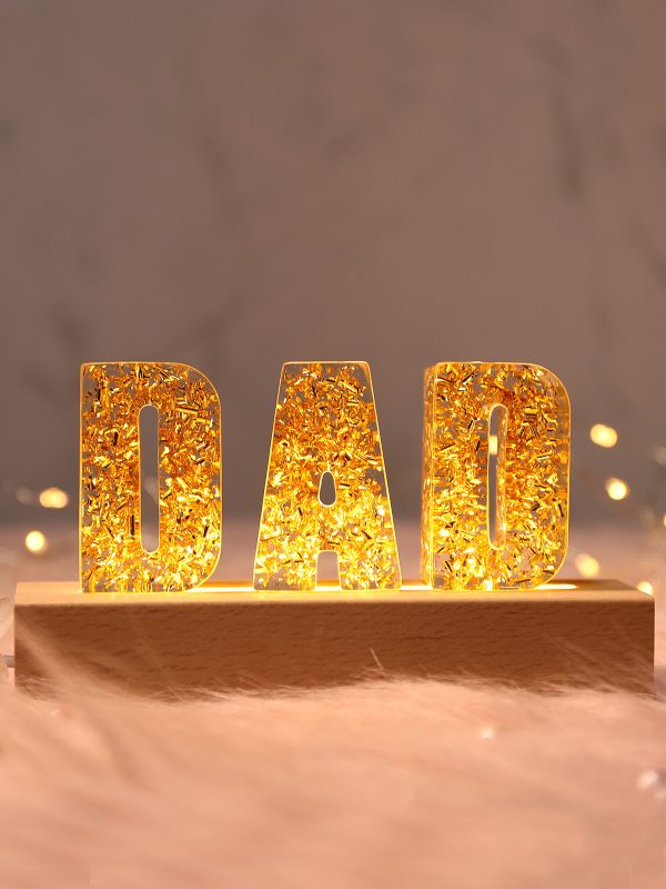 UnusualStandout #36 Gift For DAD - Personalized Dried Flowers Resin Letter Lamp