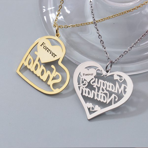 UnusualStandout #37 Personalized Heart-shaped Name Photo Necklace