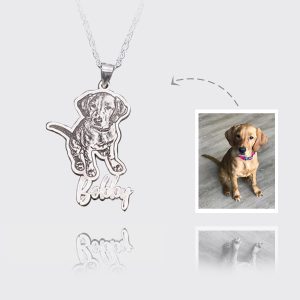 UnusualStandout #38 Custom Pet Photo Name Necklace