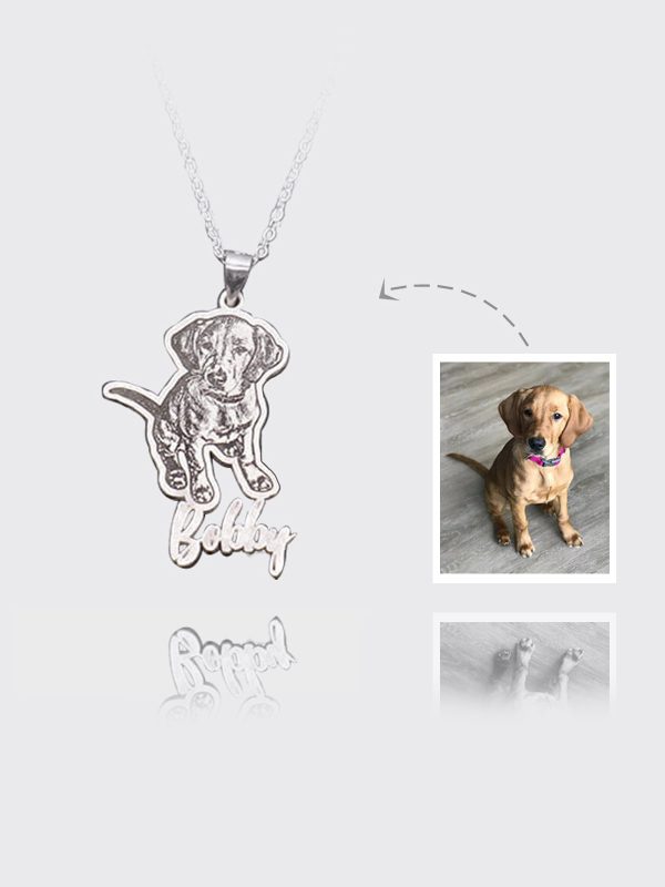 UnusualStandout #38 Custom Pet Photo Name Necklace