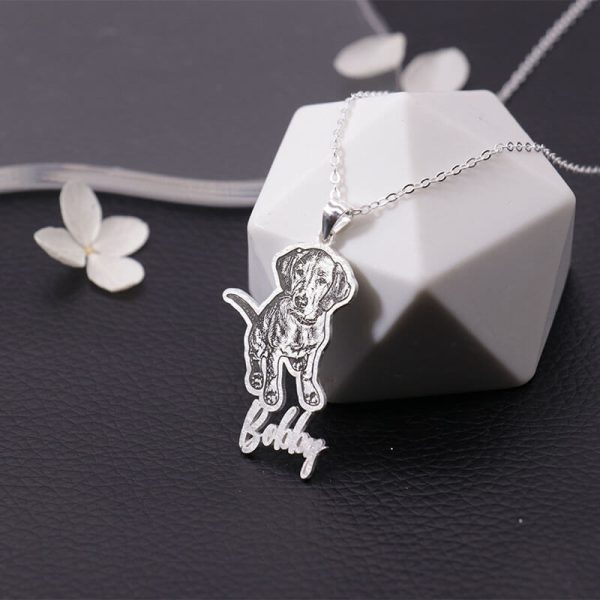 UnusualStandout #38 Custom Pet Photo Name Necklace