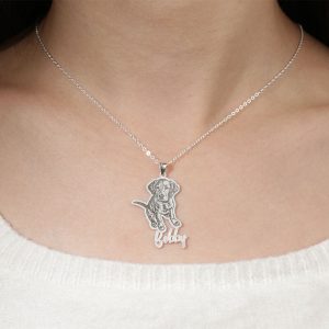 UnusualStandout #38 Custom Pet Photo Name Necklace