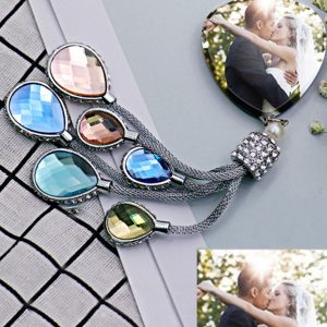 UnusualStandout #39 Personalized Photo Car Crystal Pendant Heart-Shape