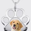 UnusualStandout #39 Personalized Photo Engraved Paw Print Pendant Necklace