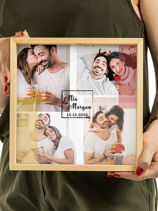 UnusualStandout #459 Custom Wooden Photo Collage Keepsake Box