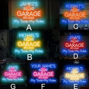 UnusualStandout #464 Personalized Garage LED Neon Lights