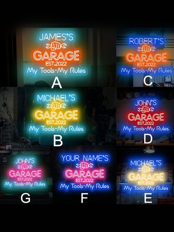 UnusualStandout #464 Personalized Garage LED Neon Lights