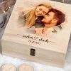 UnusualStandout #470 Personalized Watercolor Photo Wooden Box