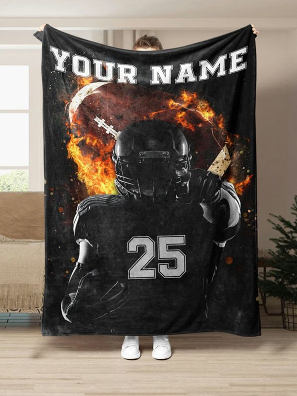 UnusualStandout #478 Customized Football Player Number And Name Soft Blanket