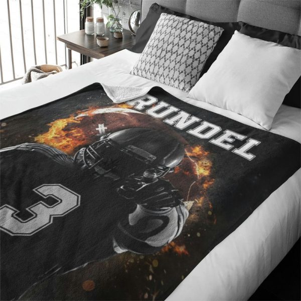 UnusualStandout #478 Customized Football Player Number And Name Soft Blanket