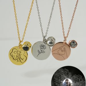 UnusualStandout #148 Personalized Engraved Projection Photo Necklace