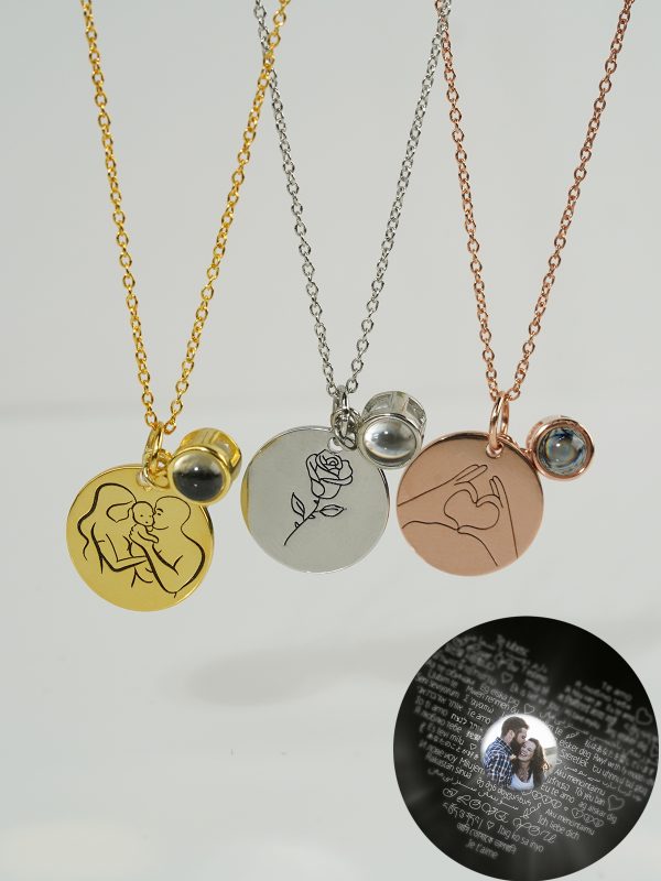 UnusualStandout #148 Personalized Engraved Projection Photo Necklace