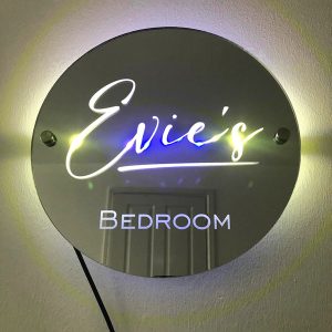 UnusualStandout #486 Personalised Name Round Mirror Light