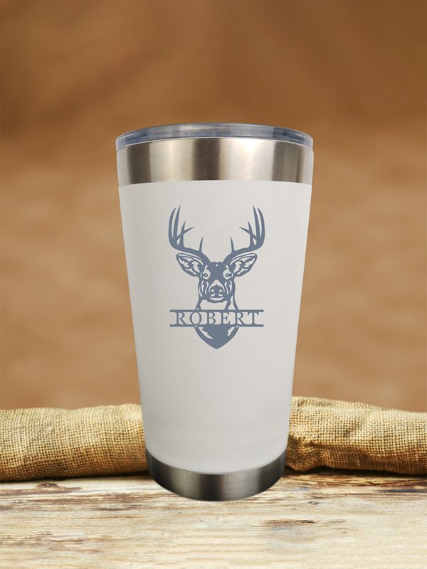 UnusualStandout #490 Personalized Engraved Deer Head Sign Tumbler