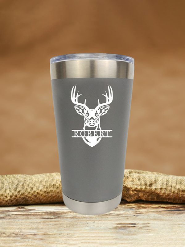 UnusualStandout #490 Personalized Engraved Deer Head Sign Tumbler