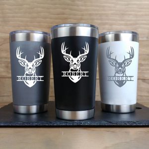 UnusualStandout #490 Personalized Engraved Deer Head Sign Tumbler