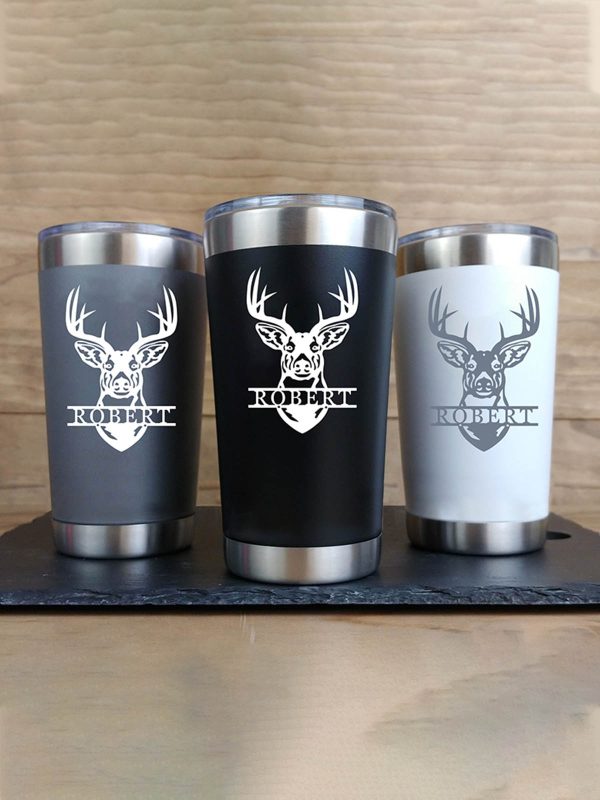 UnusualStandout #490 Personalized Engraved Deer Head Sign Tumbler