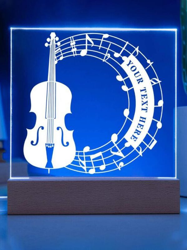 UnusualStandout #494 Personalized Cello Note Night Light