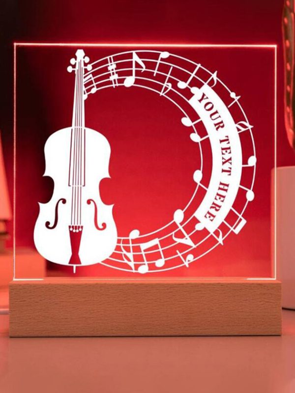 UnusualStandout #494 Personalized Cello Note Night Light