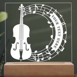 UnusualStandout #494 Personalized Cello Note Night Light