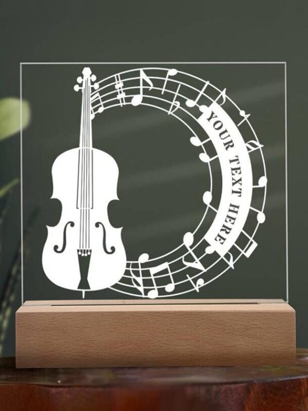 UnusualStandout #494 Personalized Cello Note Night Light