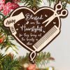 UnusualStandout #496 Personalized Custom Heart-Shaped Wooden Hanging Ornaments For Hair Salons