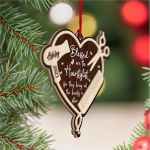 UnusualStandout #496 Personalized Custom Heart-Shaped Wooden Hanging Ornaments For Hair Salons