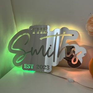 UnusualStandout #499 Personalized Customized Mirror Surname Night Light