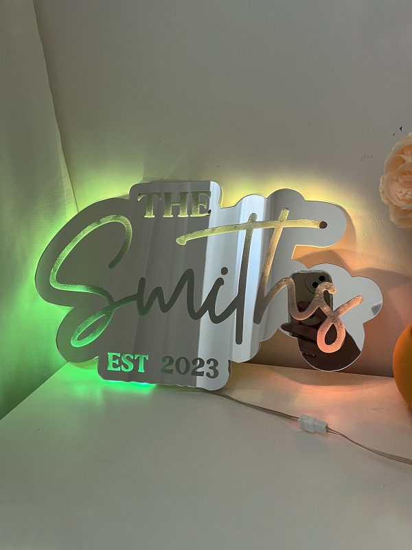 UnusualStandout #499 Personalized Customized Mirror Surname Night Light