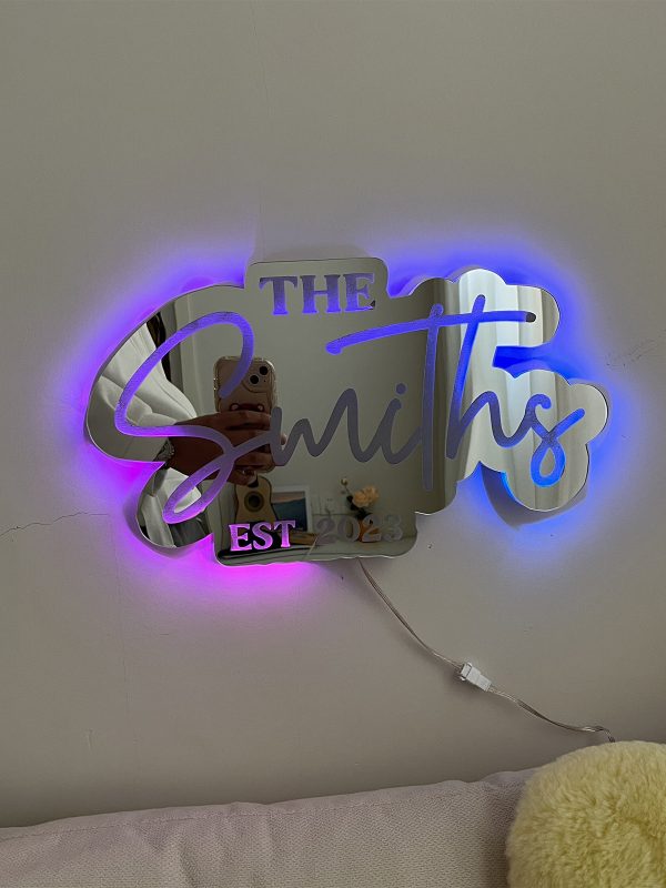 UnusualStandout #499 Personalized Customized Mirror Surname Night Light