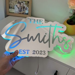 UnusualStandout #499 Personalized Customized Mirror Surname Night Light